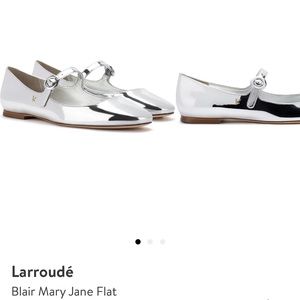 Silver Larroudé Mary Jane Ballet Flats Size 8.5